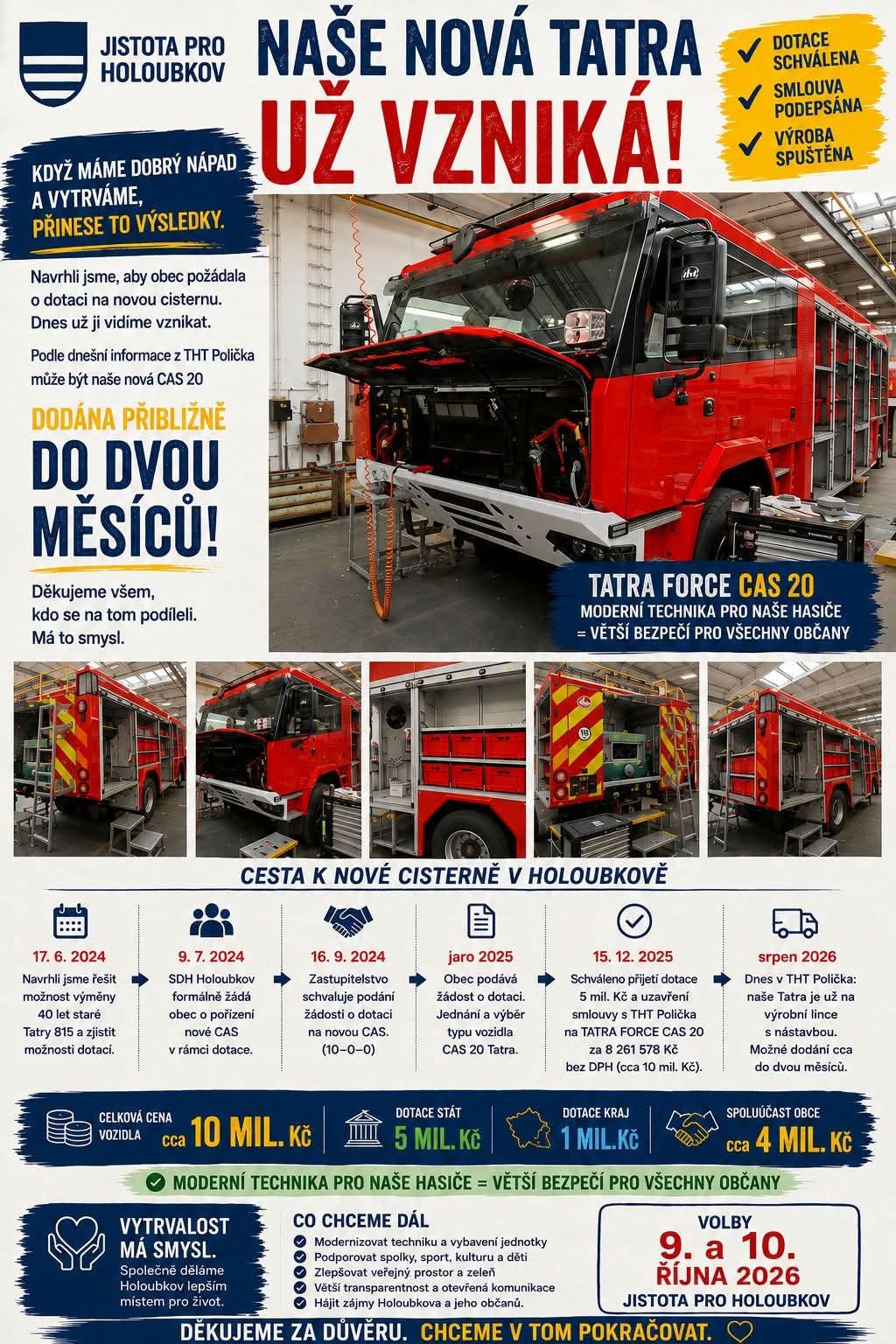Materiál o nové hasičské cisterně